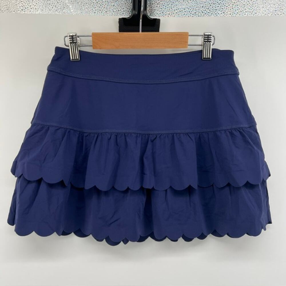 Lilly Pulitzer Luxletic Scalloped Skort Womens S Navy Blue Tennis Golf Active
